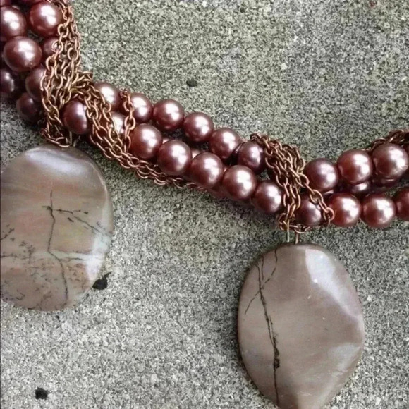 Handmade multi chain beaded necklace - Picture 4 of 4